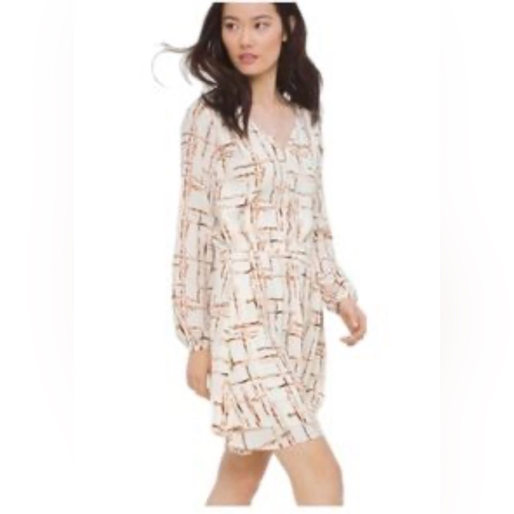 Women's Cream Printed V-Neck Blouse